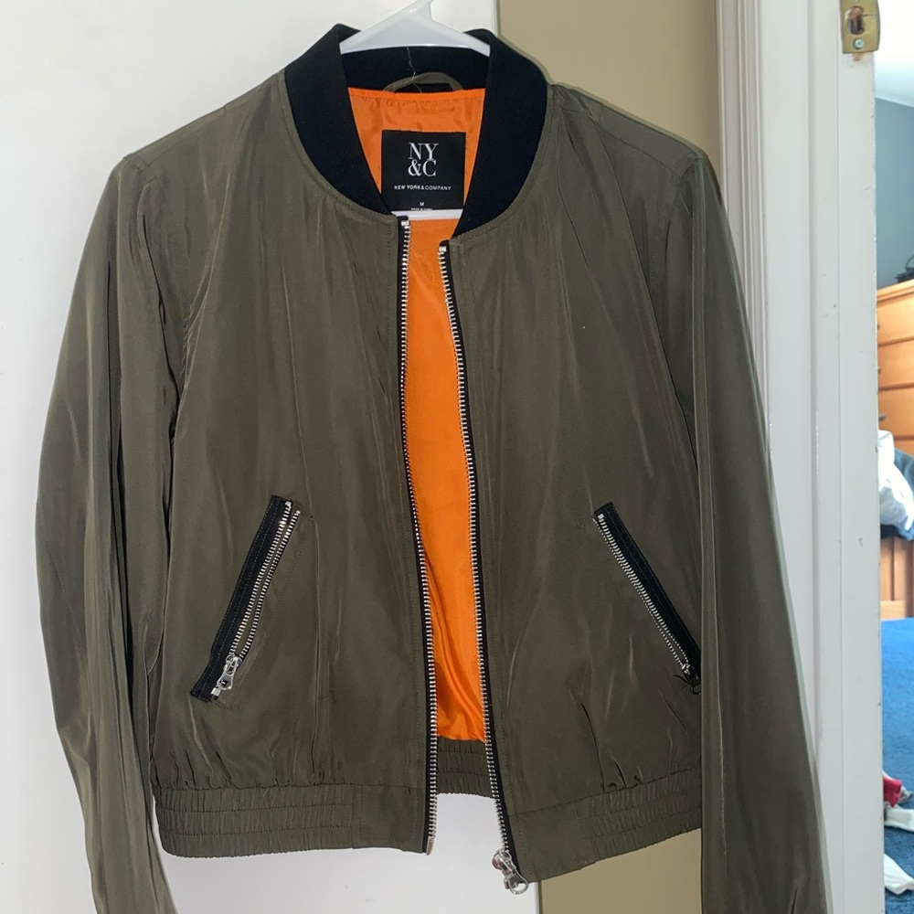NY & Co Army Green bomber jacket